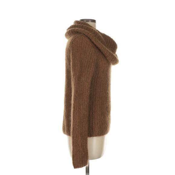 Vintage Ralph Lauren Mohair Wool Blend Sweater Cowl Neck Metallic Knit Y2k Tan M - Picture 3 of 5
